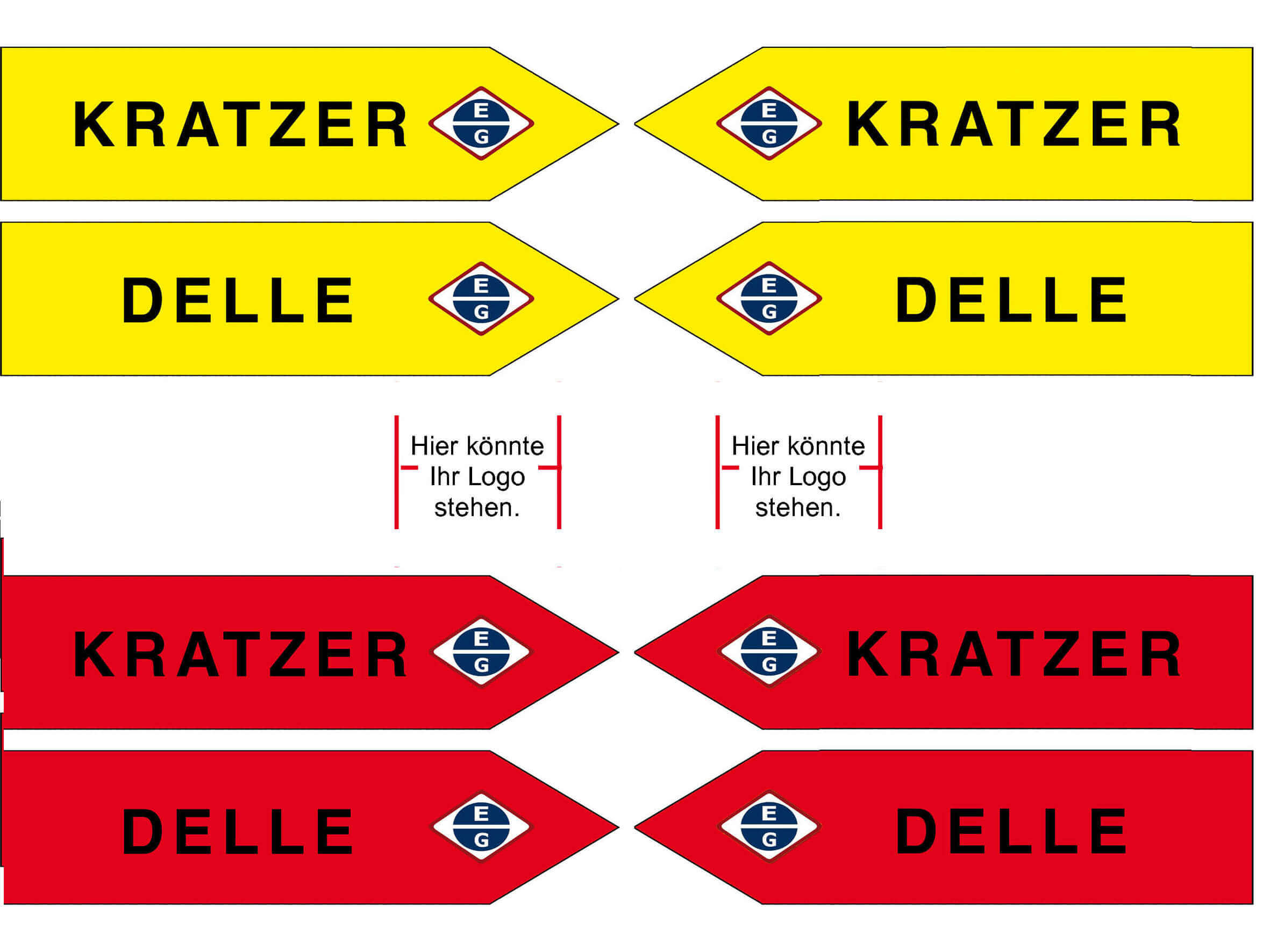 Magnetpfeile Set gelb/rot, 10 x 2,5cm (LxB), Sortiment KD