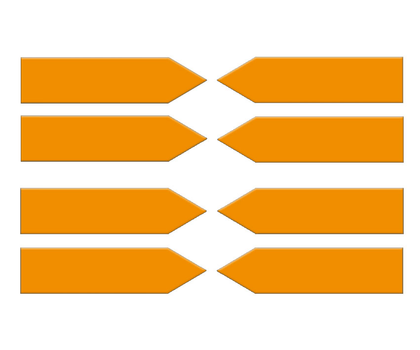 Magnetpfeile orange, 10 x 2,5cm (LxB)