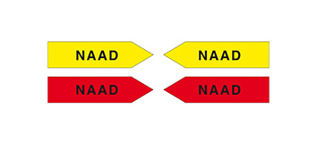 Magnetische pijl, geel/rood, 10 cm, NAAD