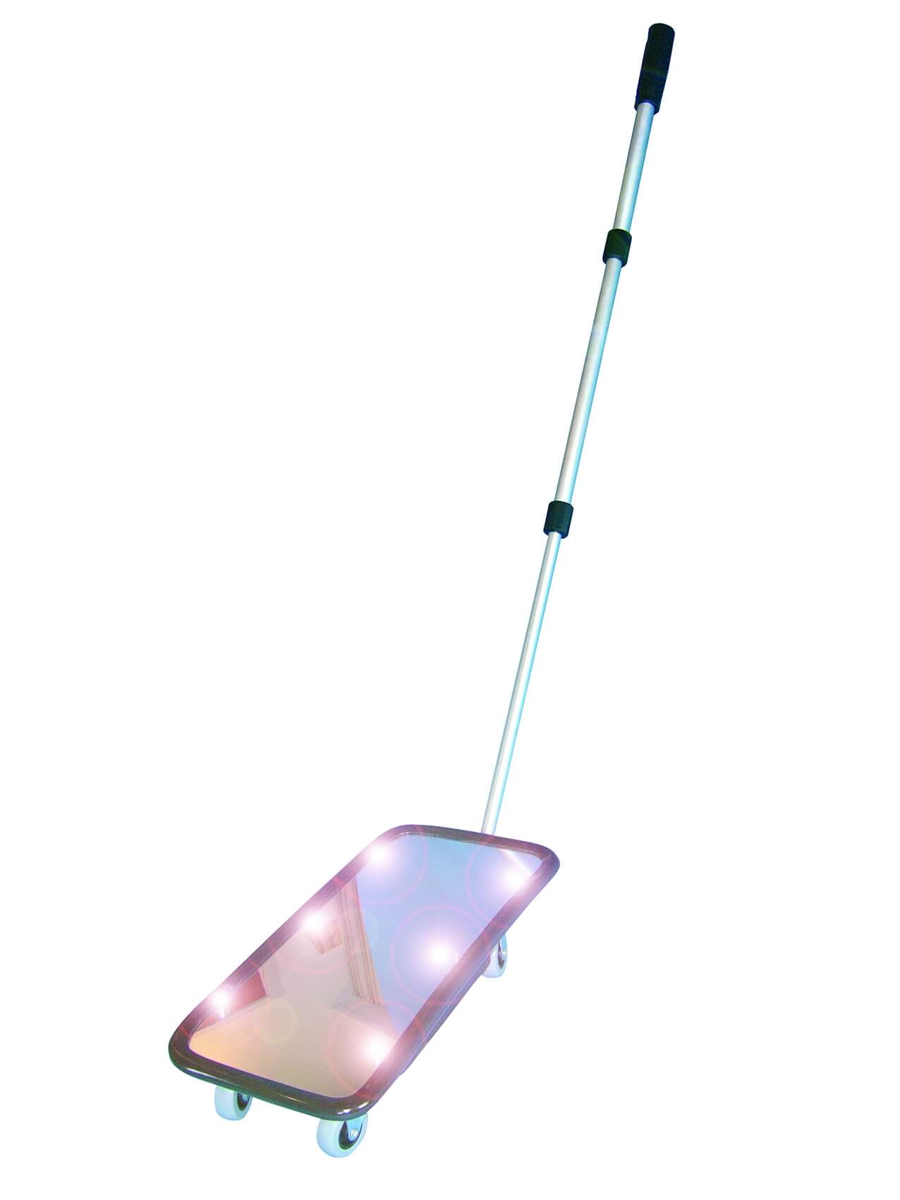 Inspektionsspiegel 20 × 40 cm, mit Rollenfüßen und Licht