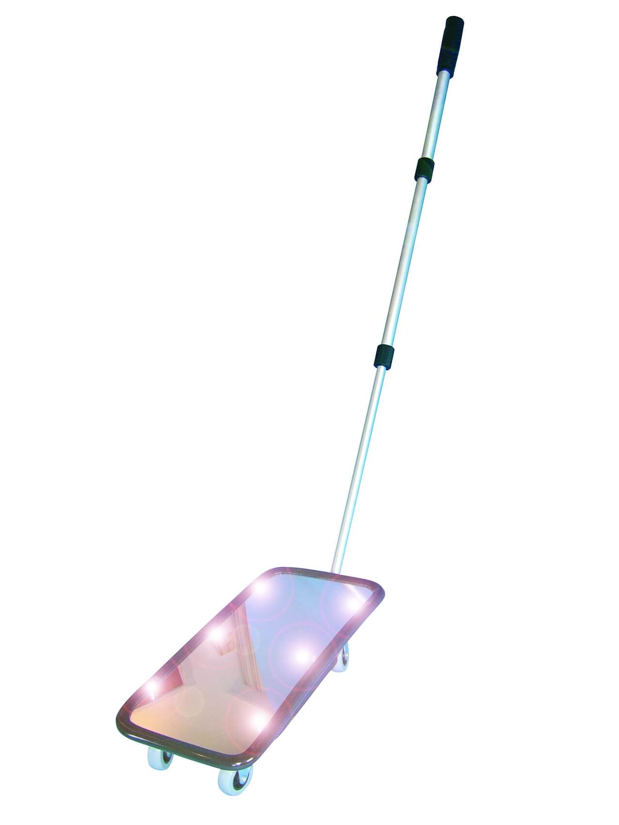 Inspektionsspiegel 20 × 40cm, mit Rollenfüßen und Licht