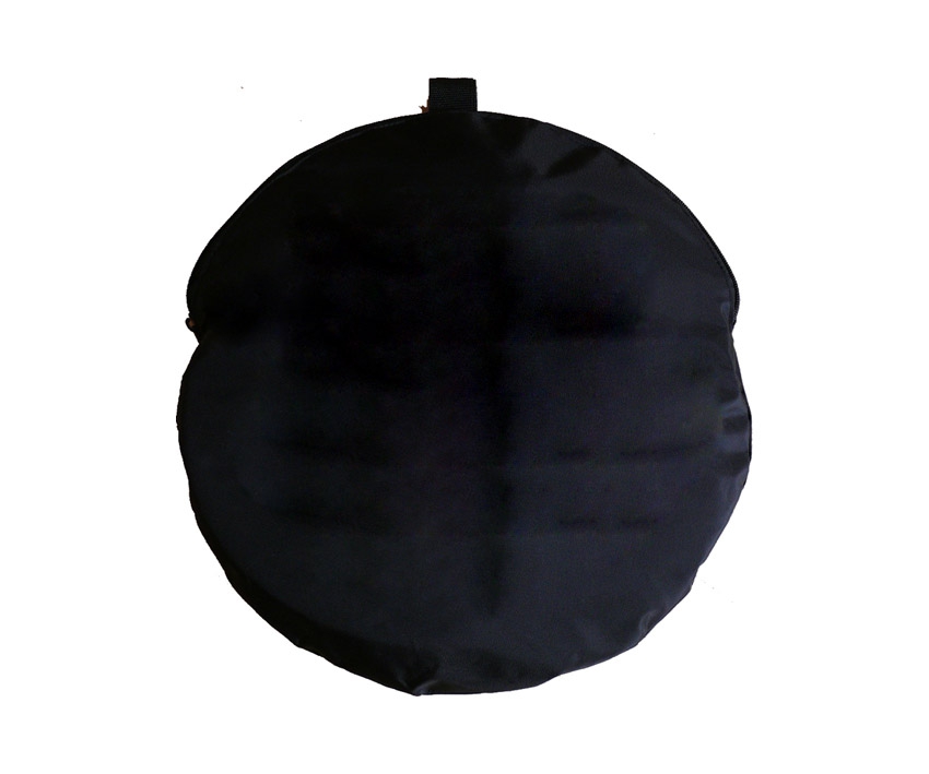 Dellenreflektor-rund-faltbar, rund 82 cm (D) mit Logofeld und 3/8" Stativgewinde am Griff