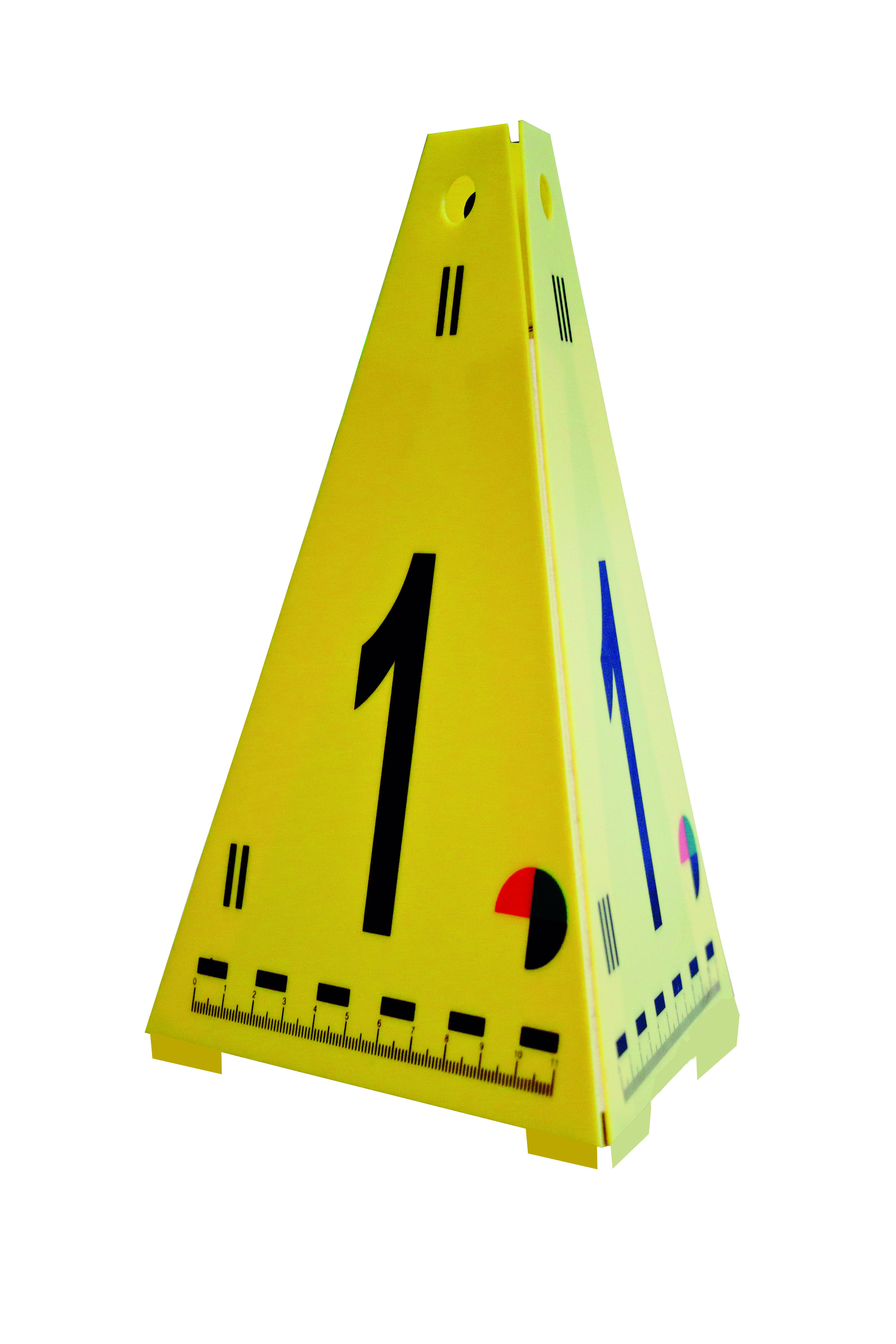 Nummernsatz Markierungspyramide mit Skala und Farbkreis  0 - 20, 3-seitig