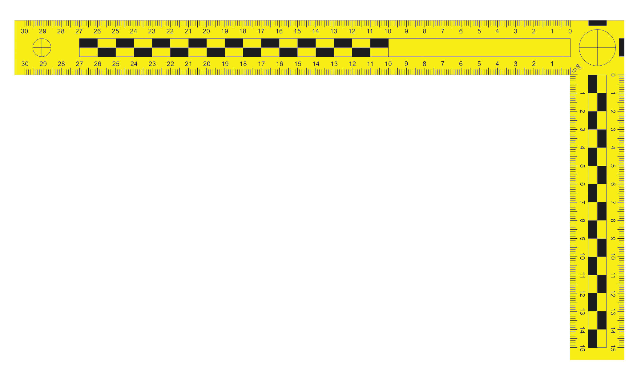Winkel-Skala, magnetisch, 30 × 15cm, gelb