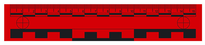 Messlineal, 15 cm, magnetisch, rot 