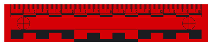 Messlineal, magnetisch, 15 x 3cm (LxB), rot