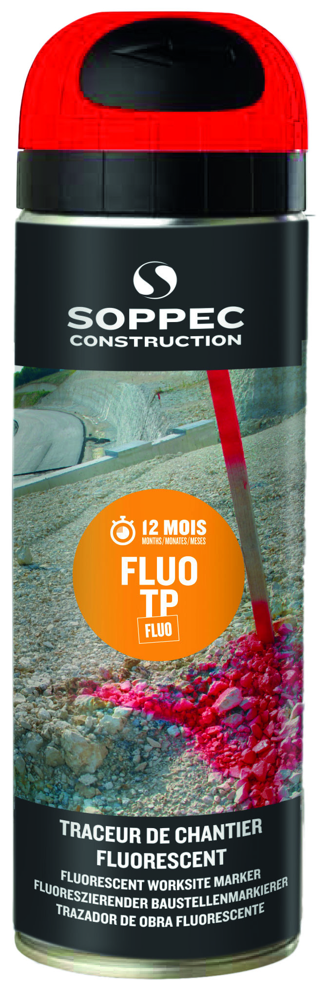 Sprühfarbe grellrot, 500ml, Fluo TP